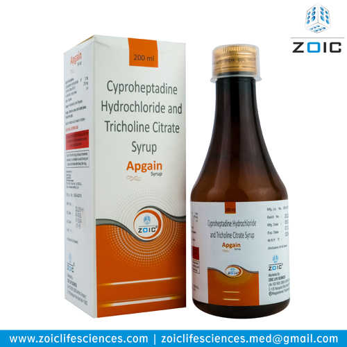 Cyproheptadine 2 mg and Tricholine Citrate 0.275 mg Syrup