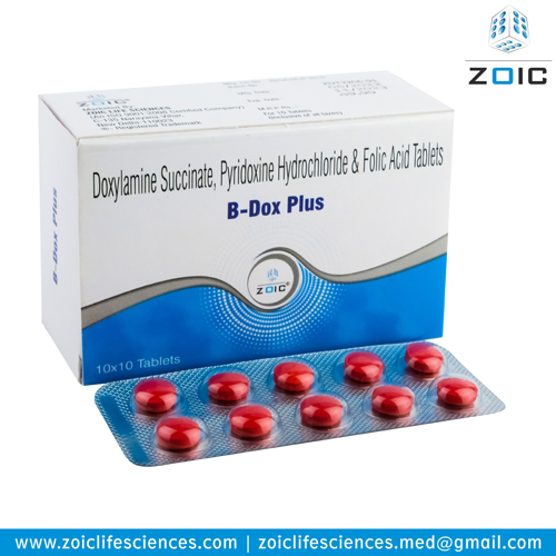 Doxylamine Succinate 10 mg, Pyridoxine 10 mg and Folic acid 5mg Tablet