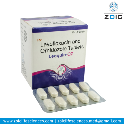 Levofloxacin 250 mg + Ornidazole 500 mg Tablets